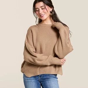 Double Zero Cozy Tan Crew Neck textured  Sweater size small